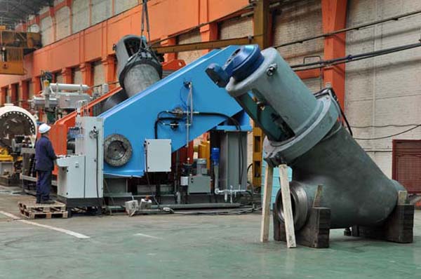 A Babcock Valves stop-check valve being tested