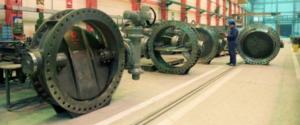 Set of butterfly valves at our workshop