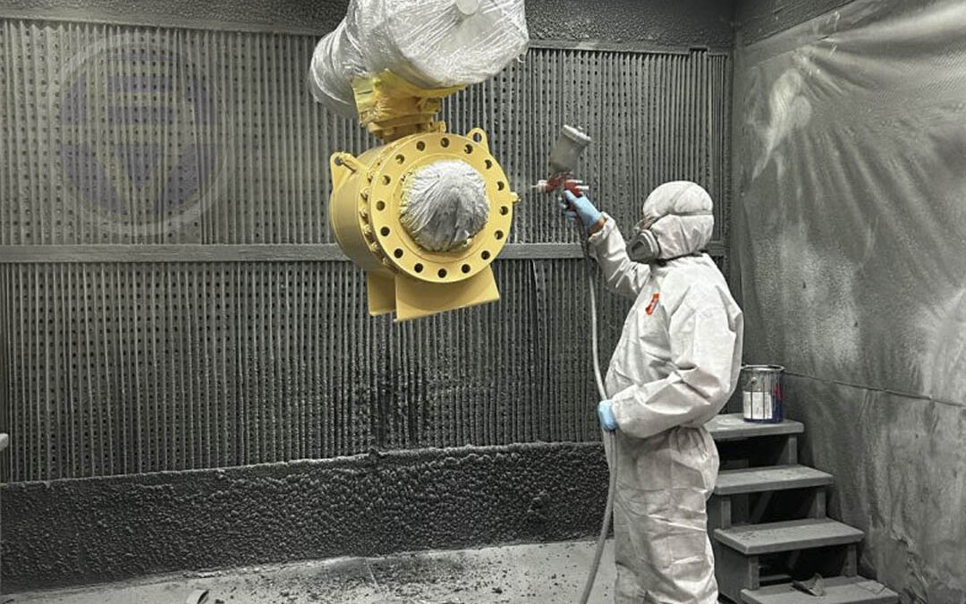 Valve painting at our workshop